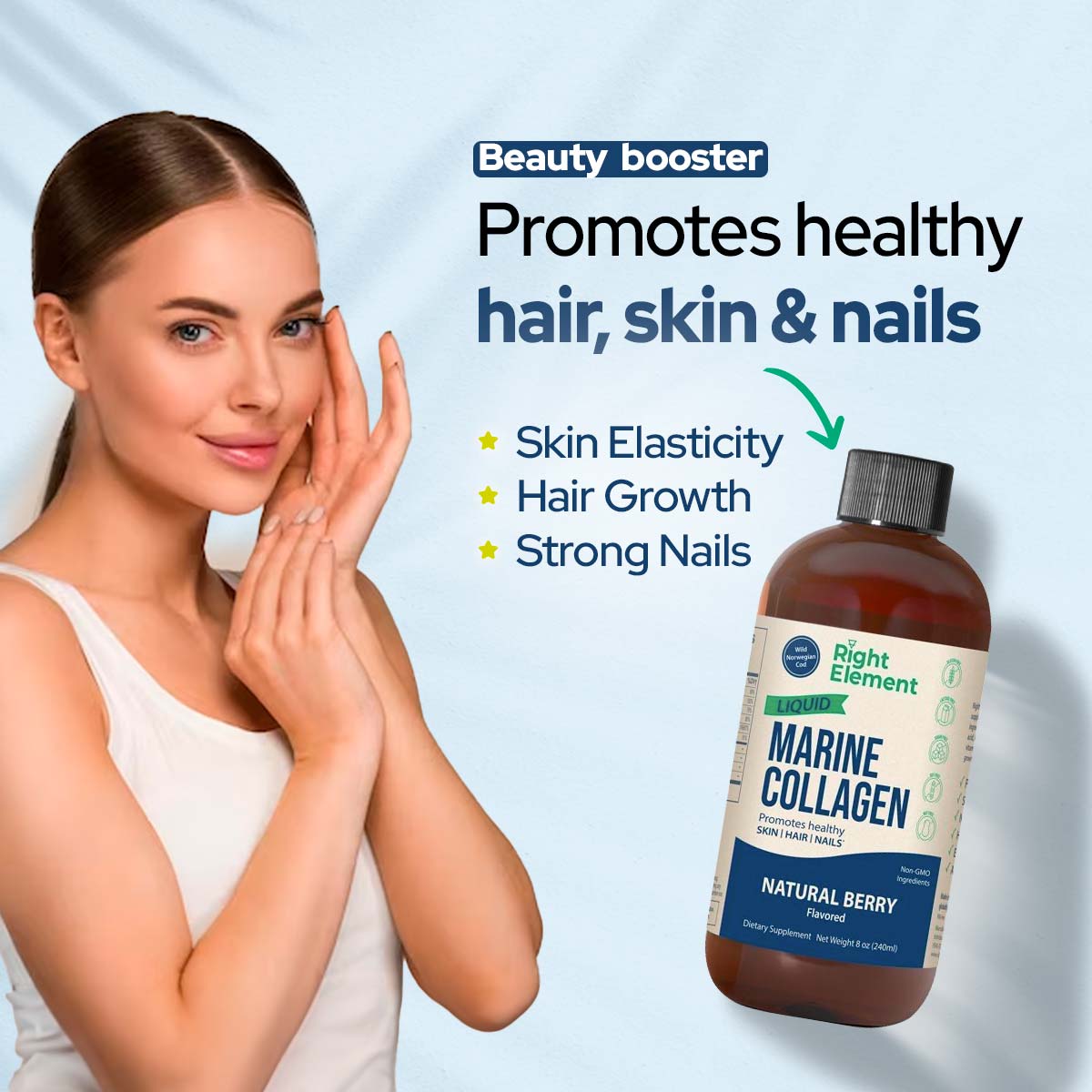 Marine Collagen for Hair Growth, Skin & Nails - Right Element®